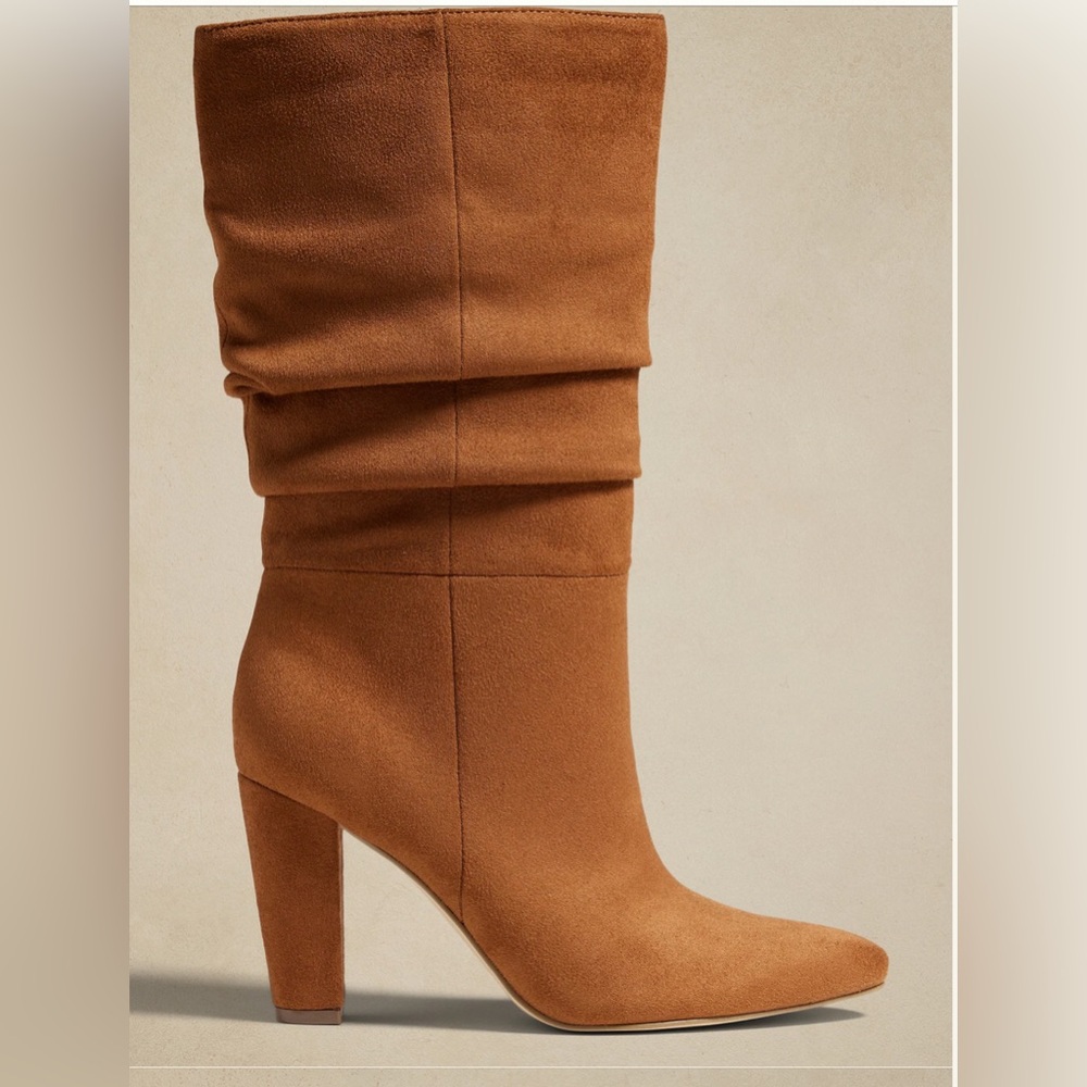 Banana Republic Factory women’s faux suede  brown vegan slouch boot size 7